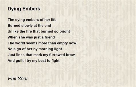 Dying Embers - Dying Embers Poem by Phil Soar