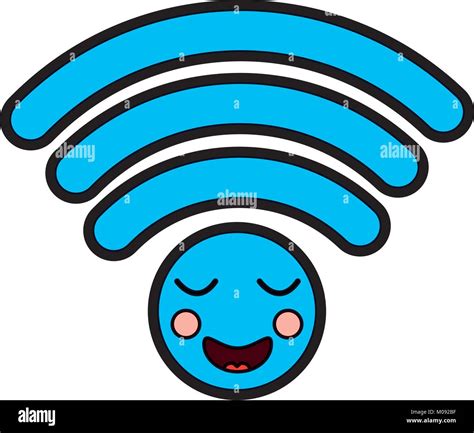 Cartoon Wifi Internet Signal Kawaii Character Stock Vector Image And Art