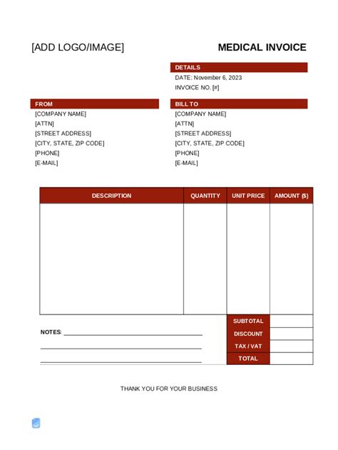 Medical Records Invoice Template Doc Template Pdffiller