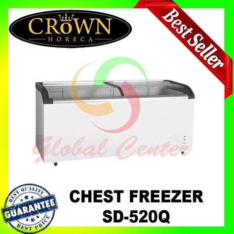 Jual Crown Sliding Curved Glass Freezer Sd Q Garansi Resmi