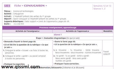 جذاذات الفرنسية الوحدة الثالثة Mes Apprentissages للمستوى 6 السادس