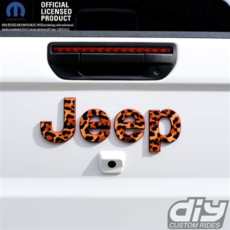 Jeep Gladiator Tailgate Emblem Overlay Decals Leopard Print Fits