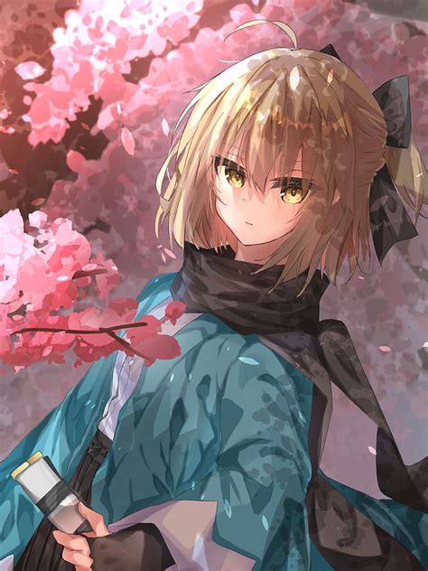 Anime Anime Girls Fate Series Fate Grand Order Blonde Ahoge Okita