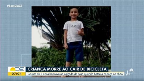 Garoto De 7 Anos Morre Ao Cair De Bicicleta E Bater A Cabeça No Chão No