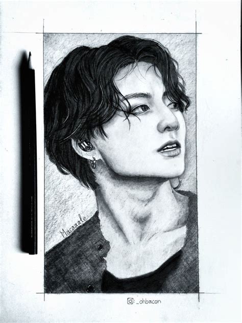 Dibujo Jungkook Bts A L Piz Jungkook Fanart Kpop Male Sketch Fan Art