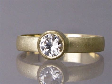 Sapphire Engagement Ring 5mm White Sapphire On 3mm Wide 14k Yellow Gold Band Diamond