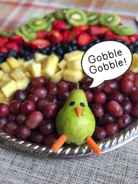 Thanksgiving Idea Turkey Fruit Tray Fun And Easy