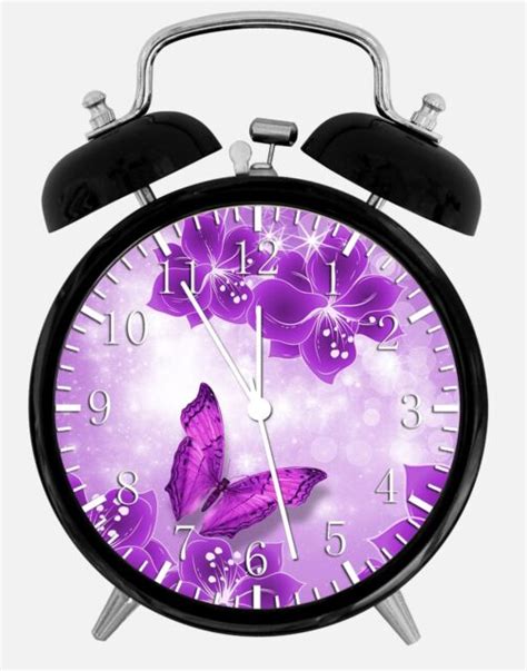 Purple Butterfly Alarm Desk Clock Home Or Office Decor E Nice