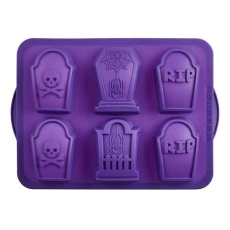 Trudeau Silicone 6 Cavity Halloween Tombstone Mini Cake Jumbo Cupcake