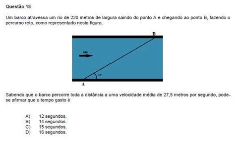 Algu M Me Ajuda Essa Quest O Por Favor Um Barco Atravessa Um Rio