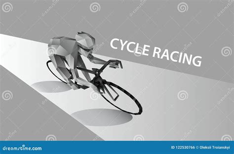 Abstract Cyclist On The Road Polygonal Cycling Banner Cycle Racing