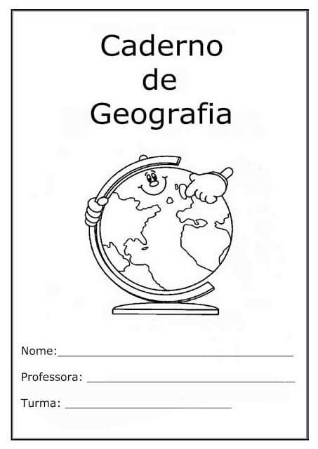 Desenhos De Caderno De Geografia Para Colorir E Imprimir