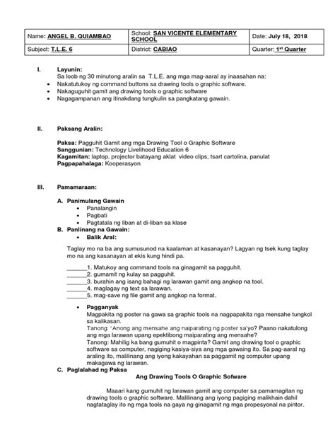 Cot Lesson Plan Grade 5 Filipino 2nd Quarter