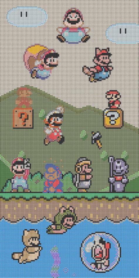 Servo S Mario Through The Ages Cross Stitch Patterns Cross Stitch