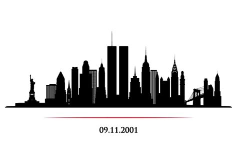 New York City Skyline Silhouette Background Vector Image