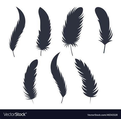 Feather silhouette Royalty Free Vector Image - VectorStock