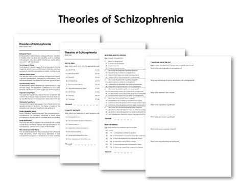 Theories Of Schizophrenia Teaching Resources