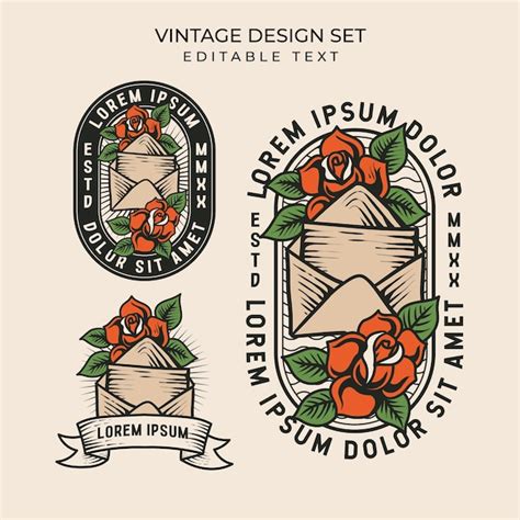 Conjunto de colección de ilustración de diseño de insignias vintage