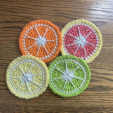 Crocheted Coasters Set Of 4 Coasters Handmade Coasters Etsy