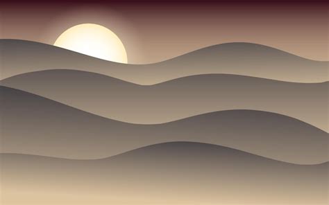 Premium Vector | Desert and sunset vector art illustration