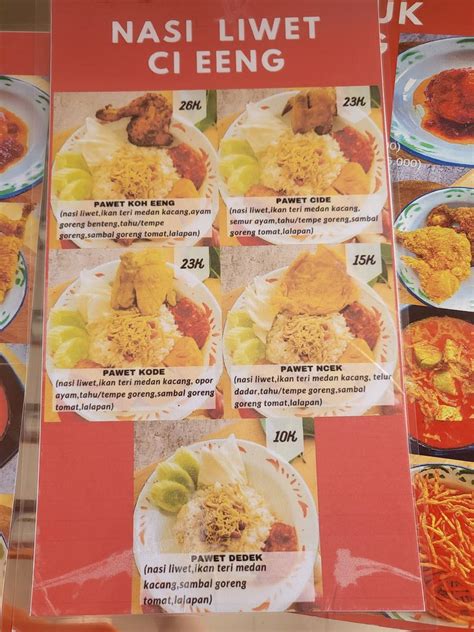 Carta Del Restaurante Nasi Uduk Ci Eeng Curug Sangereng