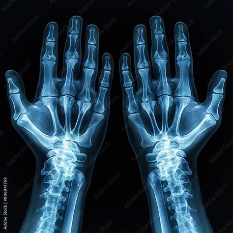 Human Hand Bones X-Ray Medical Diagnostic Radiolog Stock Illustration ...