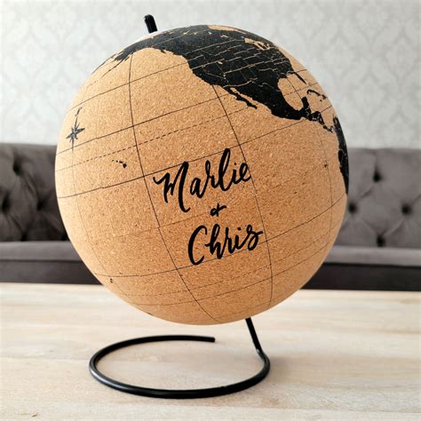 Push Pin World Globe Personalized Wedding T The Lettering Studio