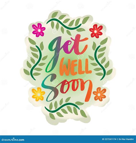 Get Well Soon Hand Lettering Stock Illustration Illustration Of