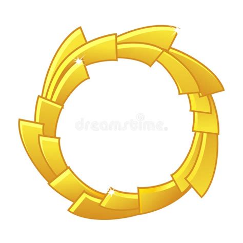 Gold Game Avatar Royalty Round Frame Template For Game Ui Stock