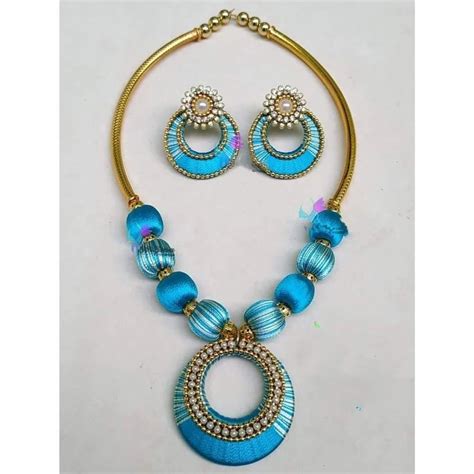 Blue Fashion Silk Thread Necklace Set Box At Rs 100 Set In Chennai