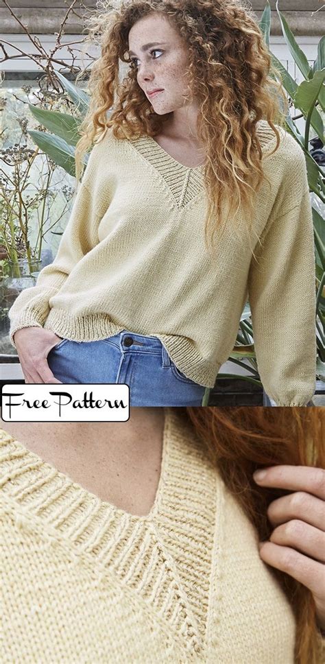 V Neck Sweater Knitting Pattern