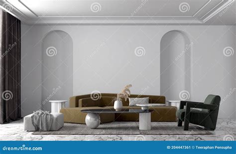 Modern Luxury House And Interior Design Of Living Room And White Wall Texture Background Stock ...