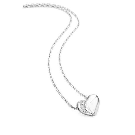 Bijoux Orovi Bijoux Femme Collier Coeur En Or Blanc Avec Diamants 0 02