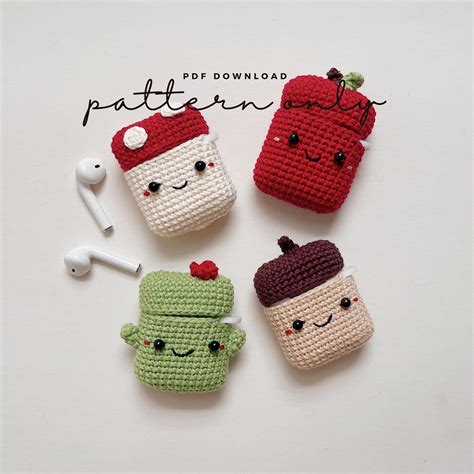 Pdf Pattern Airpods Crochet With Silicone Case Cute Plants Etsy