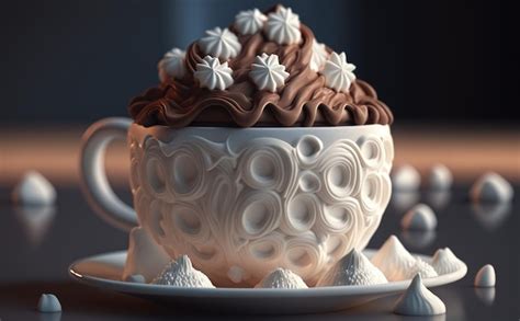 Premium Photo A Cup Of Hot Chocolate With Marshmallows And Chocolate