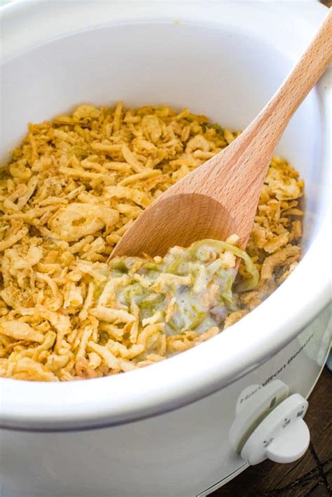 The Best Crockpot Green Bean Casserole Julies Eats And Treats