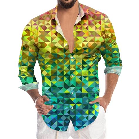 Yihwei Independence Day Dress Shirts For Men Tall Mens Mardi Sequin