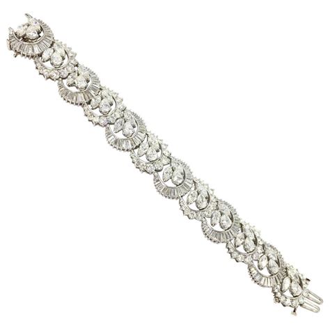 Van Clief Victorian Style Platinum Diamond Bracelet Approximately 2500