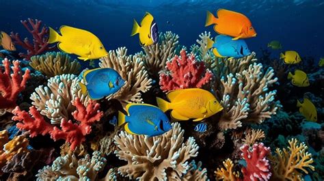 Premium Photo Vibrant Coral Reef With Colorful Fish