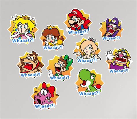 Mario Vinyl Stickers Whaaat Pack Mario Superstars Waterproof Stickers Car Window Sticker