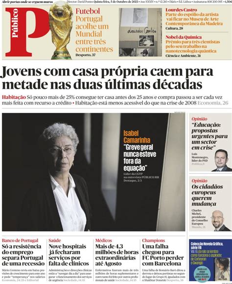 Capa Público 5 outubro 2023 capasjornais pt