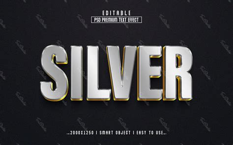 Silver D Text Effect Photoshop Premium Psd File