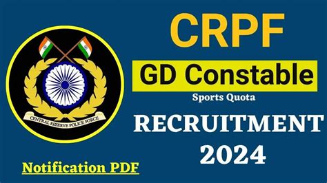 Crpf Constable Gd Recruitment Notification Apply Online Link