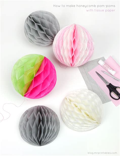 Diy Honeycomb Pompom Tutorial Mr Printables