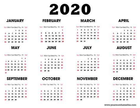 Free 2020 Printable Calendar Templates Customize And Print