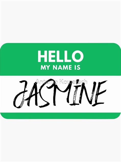 Jasmine Green Name Tag Sticker