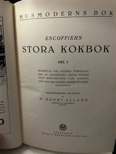 Escoffiers Stora Kokbok Del I II Prinsessorn Köp på Tradera