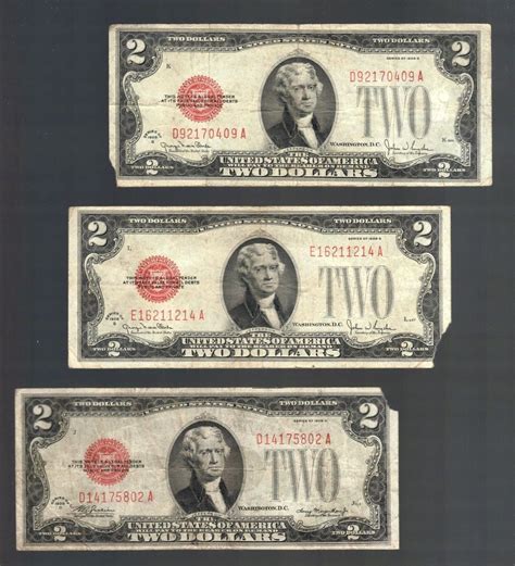 1928 Two Dollar Bill Red