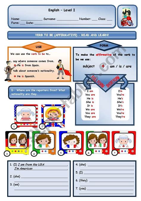 Verb To Be Affirmative Esl Worksheet By Xani