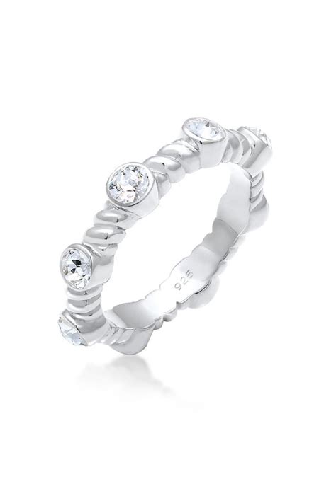 Elli PREMIUM Dames Ring Elli PREMIUM Ring Dames Band Gedraaid Fonkelend